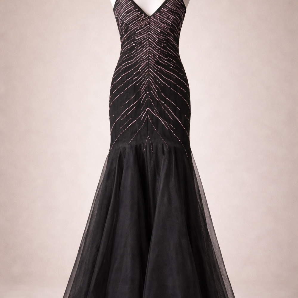 Chic Black and Pink Prom Dress